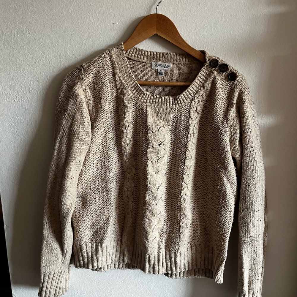 St. John's Bay Cream Cable Knit Sweater